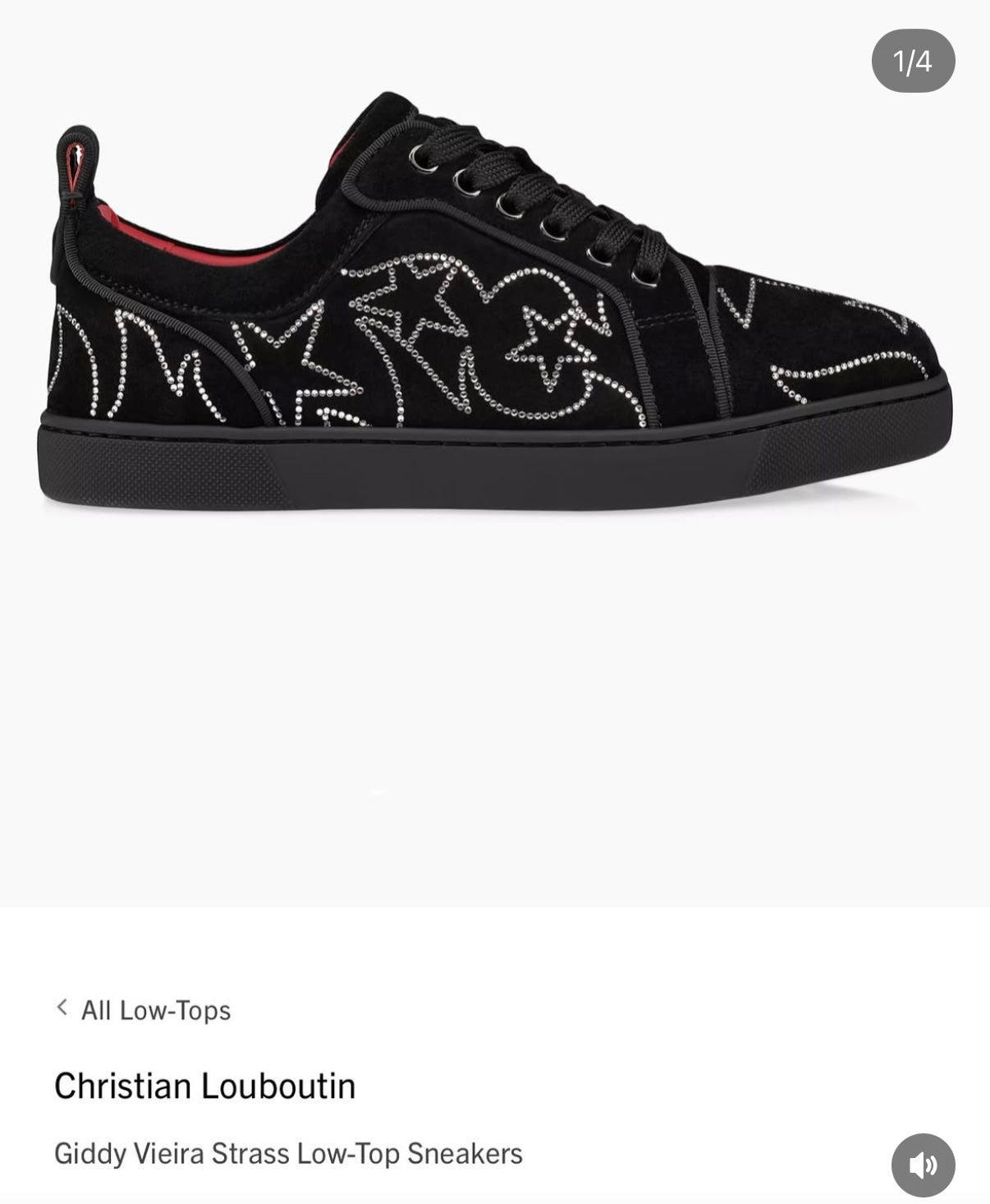 Christian Louboutin Giddy Vieira Strass Low-Top Sneakers