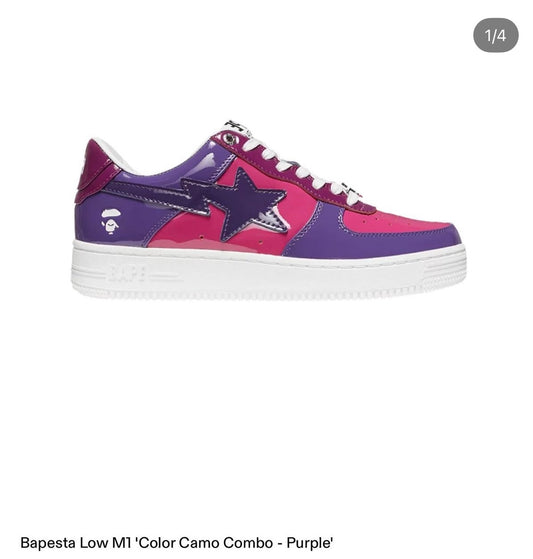 Bapesta low M1 Color camo combo purple