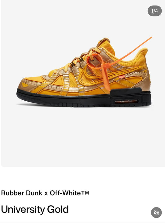 Rubber Dunk x Off-White TM
University Gold